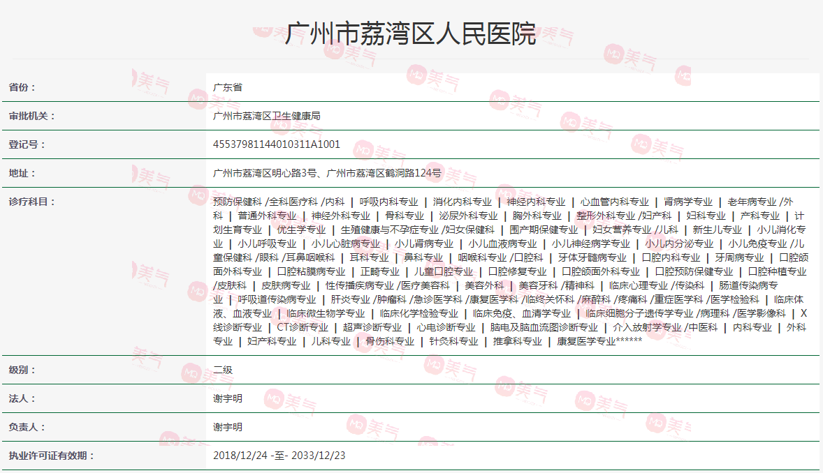 廣州市荔灣區(qū)人民醫(yī)院整形美容中心 廣州市荔灣區(qū)人民醫(yī)院整形美容中心